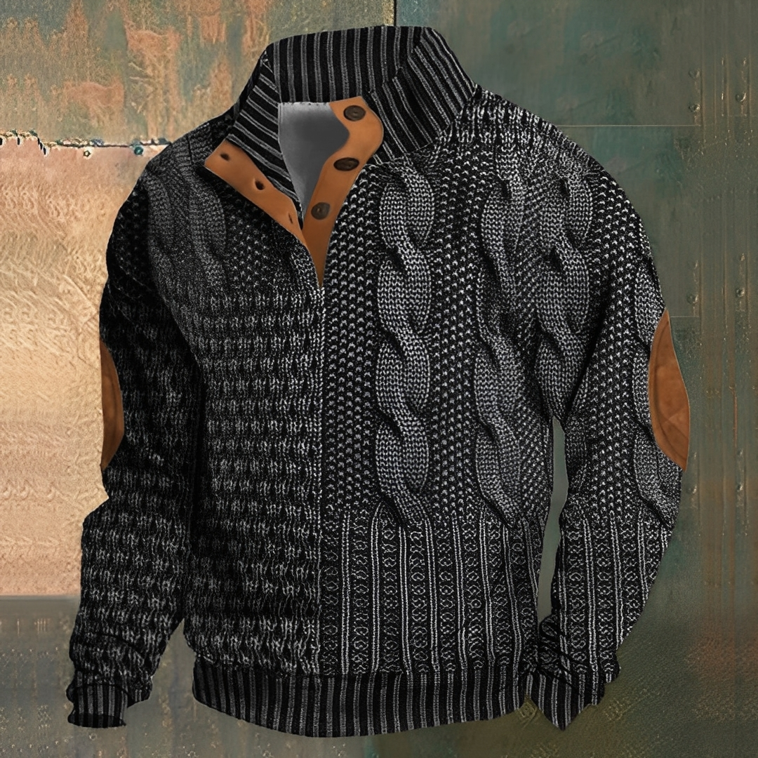 Nazaire - Sweter męski z motywem 3D