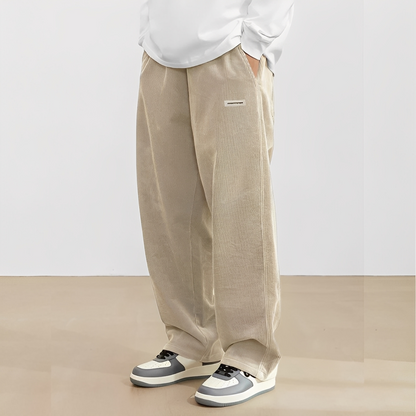 Carllito - Męskie klasyczne spodnie sztruksowe