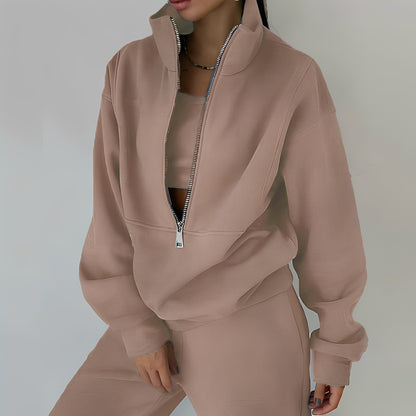 Mélissa - Swobodny, szeroki komplet z dzianiny w dwóch częściach