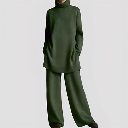 Jessica - Stylowy zestaw wypoczynkowy z wysokim kołnierzem dla kobiet