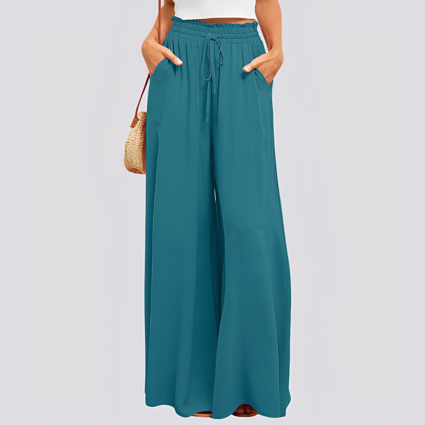 Veronica - swobodne, luźne spodnie z szeroką nogawką dla kobiet