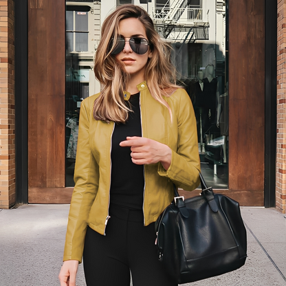 Lysiane - Elegancka zimowa kurtka skórzana dla kobiet