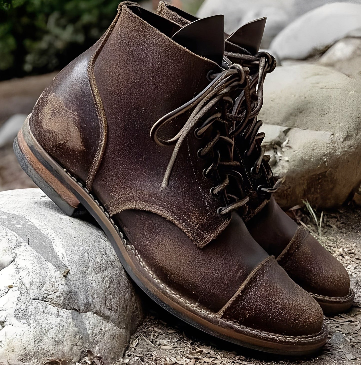 Garrick - Trwałe Retro Skórzane Buty Męskie