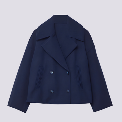 Bethney - Elegancka krótka kurtka wełniana z klasycznym kołnierzem dla kobiet