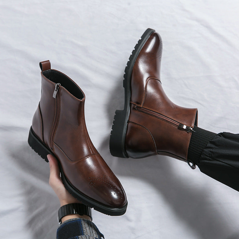 Kennith - Stylowe, codzienne skórzane buty Chelsea dla mężczyzn