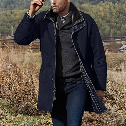 Eddie - Klasyczna męska kurtka zamszowa o średniej długości