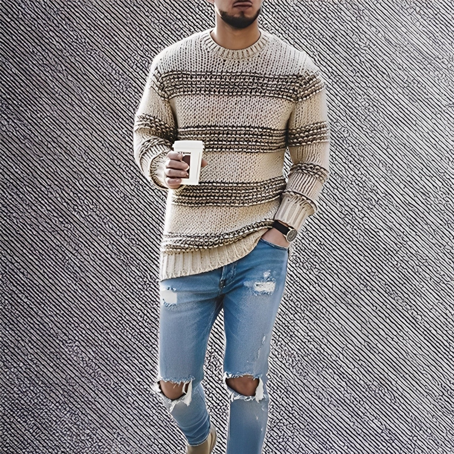 Kenzo - Męski sweter w pasy