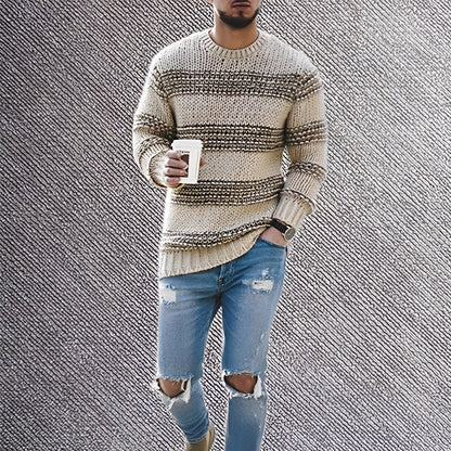 Richard - Wzorzysty ciepły sweter dla panów