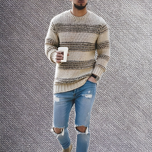 Richard - Wzorzysty ciepły sweter dla panów