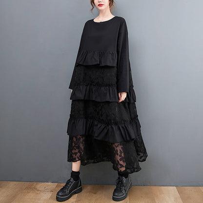 Lauryn - Luźna boho sukienka z falbankami dla kobiet