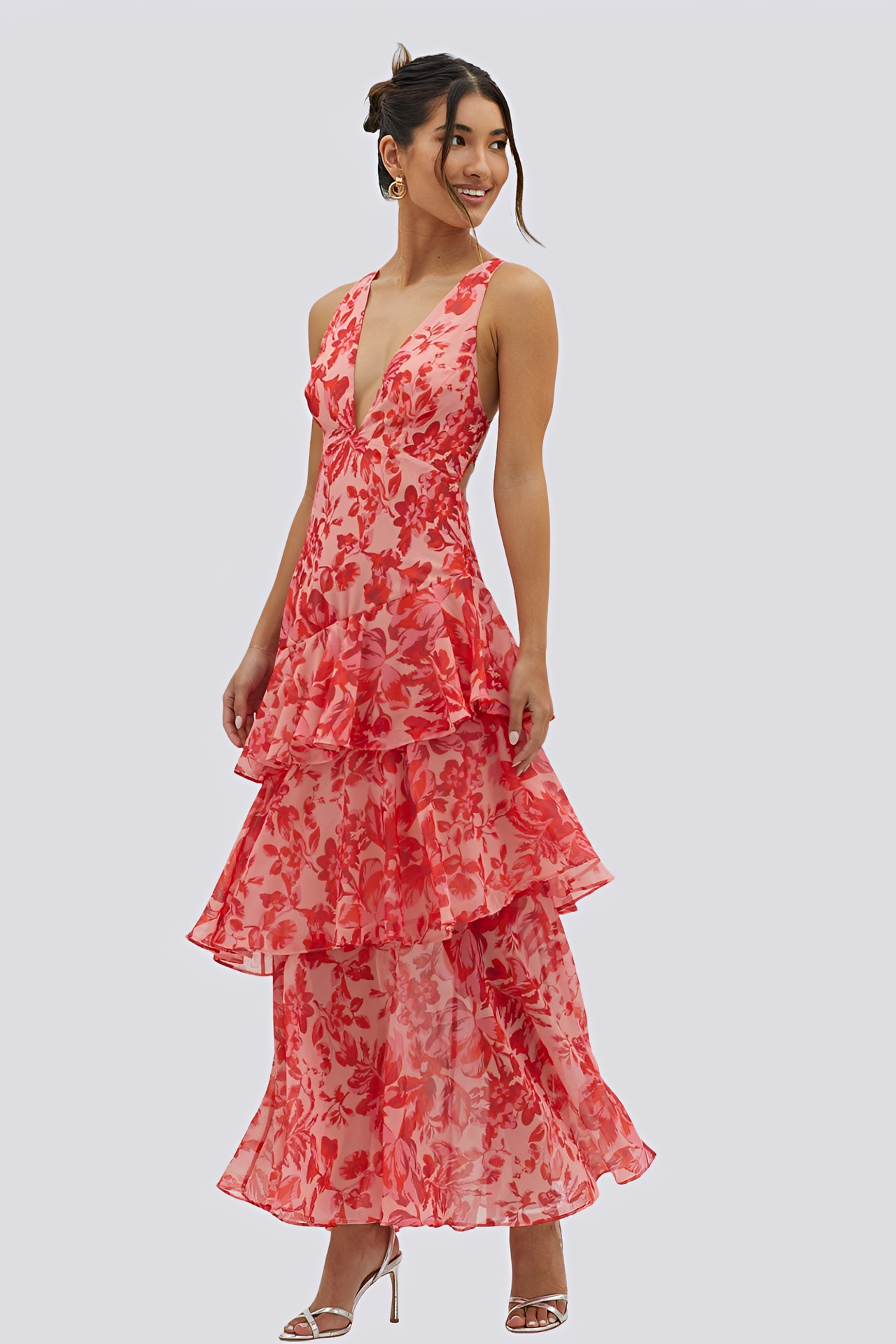 Hazel - Suknia maxi z kwiecistym wzorem dla kobiet