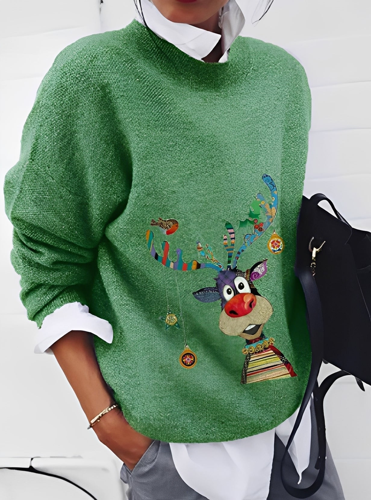 Milly - Stylowy, swobodny sweter z wzorem dla kobiet