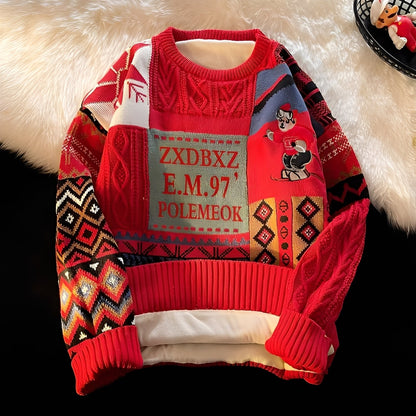 Charles - Stylowy, luźno dziany świąteczny sweter dla kobiet