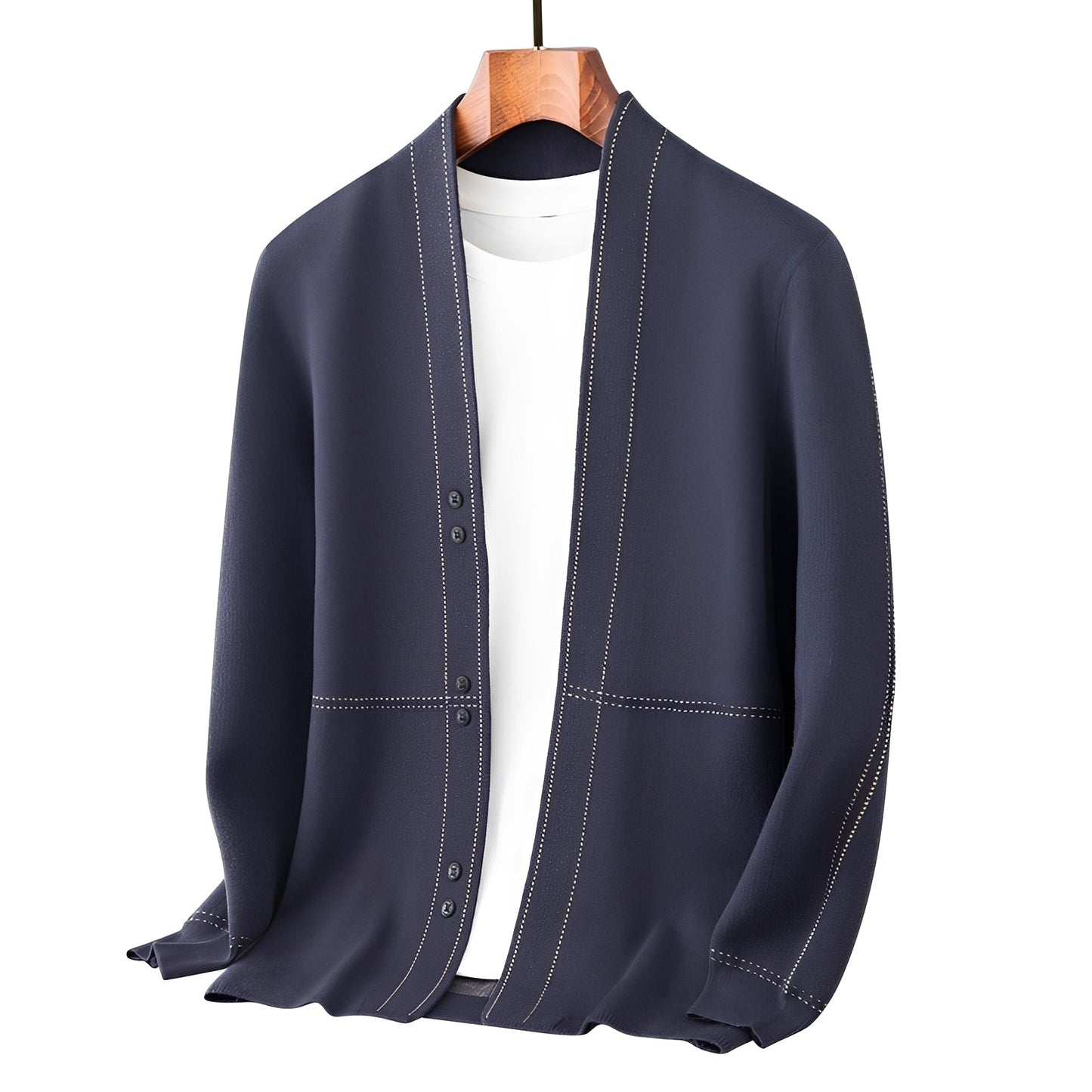 Alfie - Nowoczesny męski kardigan z grubiej wełny