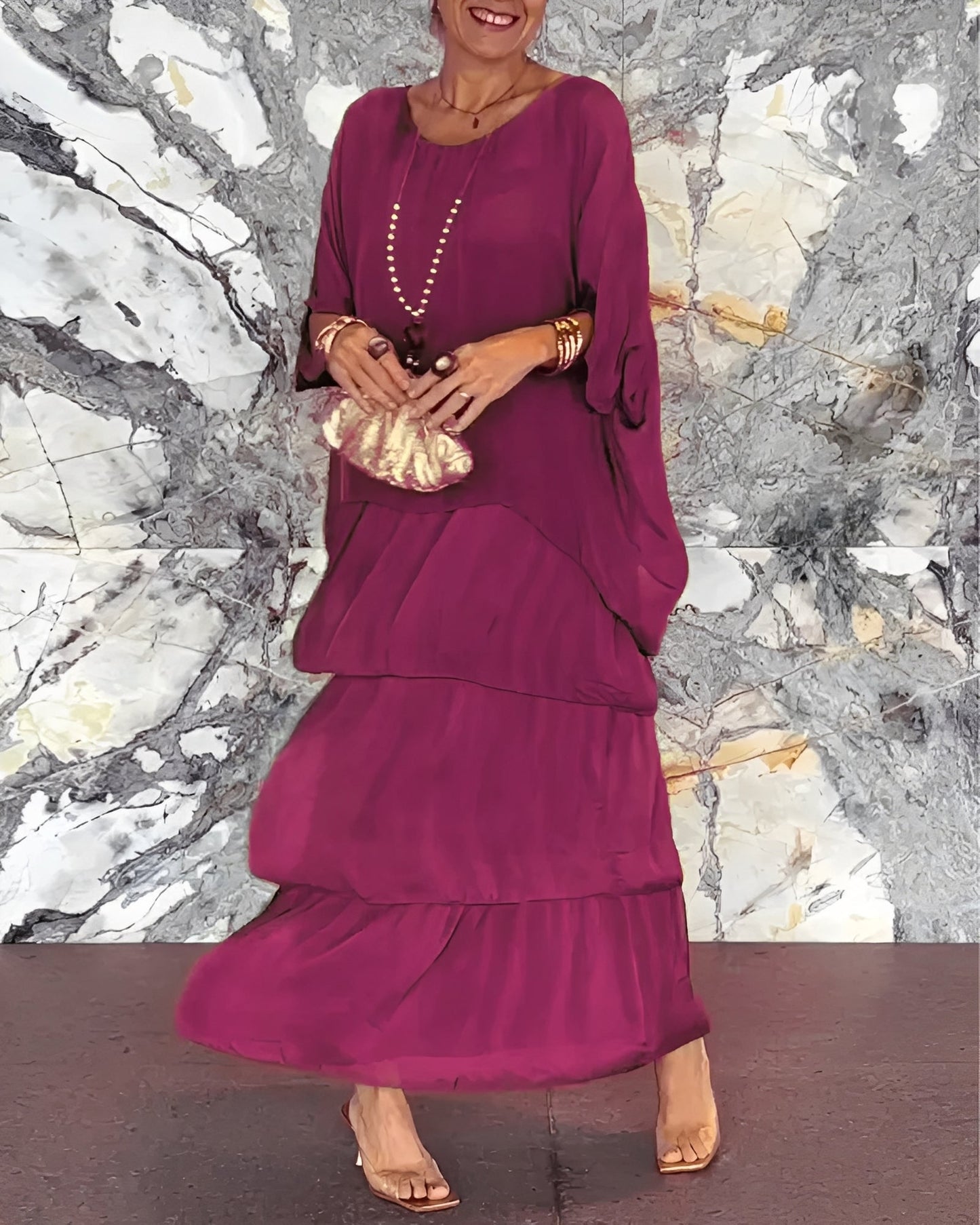 Lillian - Stylowa, luźna sukienka szyfonowa dla kobiet