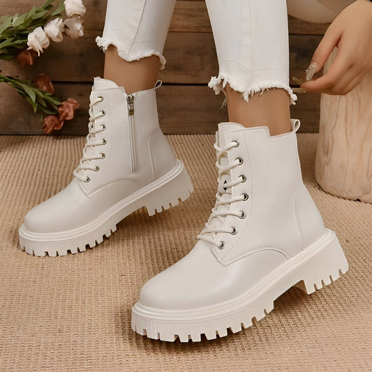 Haylie - Modne, z futerkiem polarowym Martin buty dla kobiet