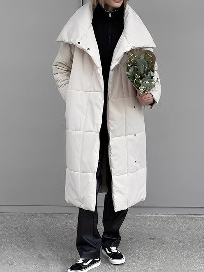 Adaline - Długa, ciepła, pikowana kurtka dla kobiet