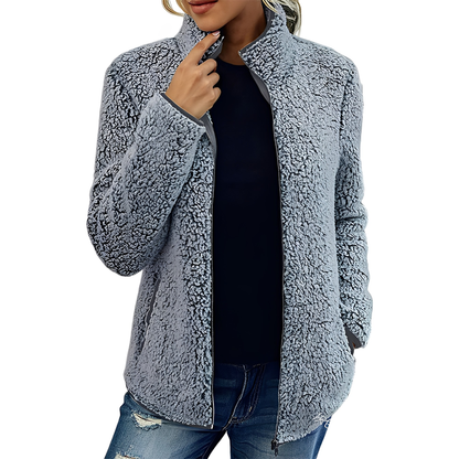 Alethea - Modny Fleece Płaszcz dla Kobiet