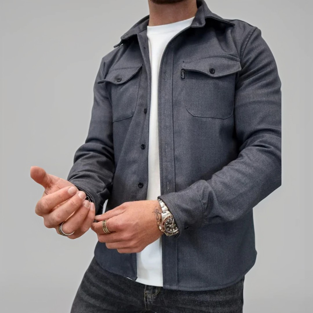 Eufed - Męska koszula casual z długim rękawem