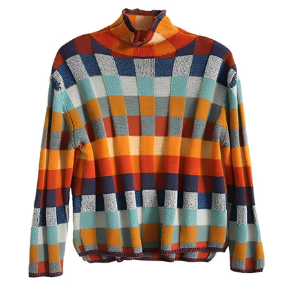 Katherine - Stylowy kaszmirowy sweter patchworkowy dla kobiet