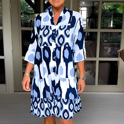 Floriane - Swobodna sukienka z wzorem dla kobiet