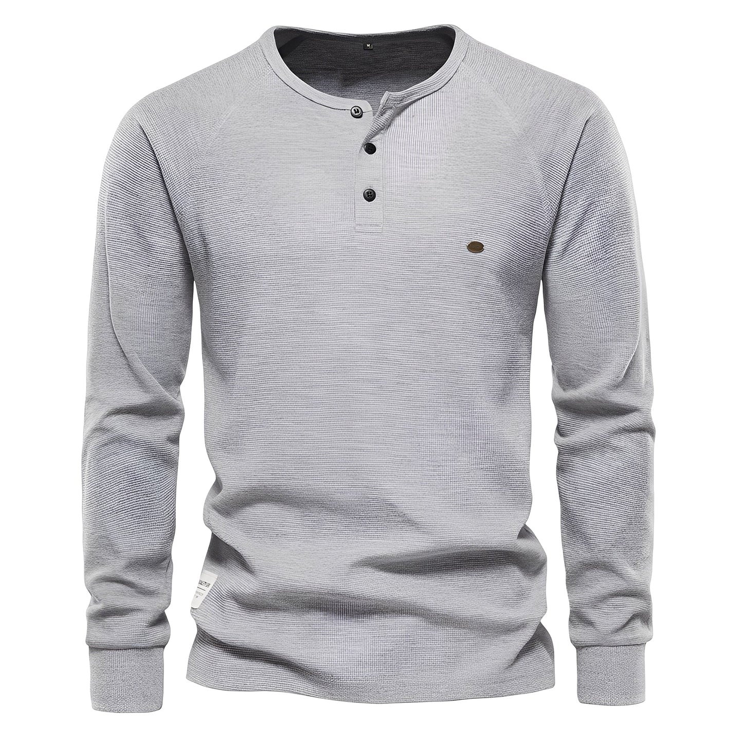 Joachim - Koszula męska z długimi rękawami z materiału waflowego