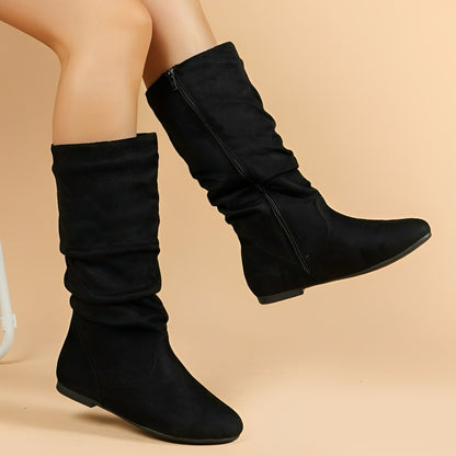 Abayomi - Damskie buty z zamkiem do połowy łydki