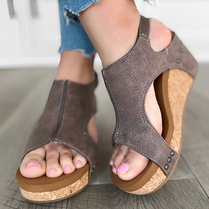 Remy - Casualowe Peep-Toe-Sandały dla Kobiet