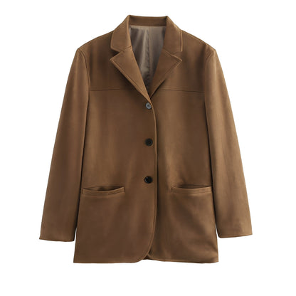 Ashlea - Elegancki blezer z kołnierzem i spódnicą dla kobiet