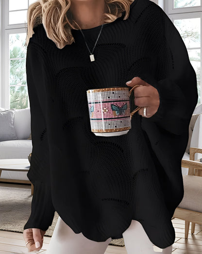 Kassandra - Stylowy, wycięty sweterek damski