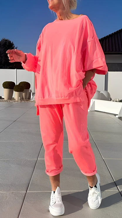 Eleanore - Zestaw dla kobiet z luźnym topem i spodniami