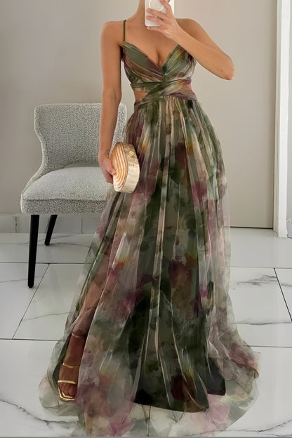 Olivia - Stylowa suknia maxi z kwiatowym wzorem dla kobiet