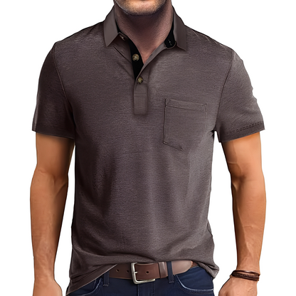 Abner - Męska koszulka polo z krótkim rękawem w stylu retro