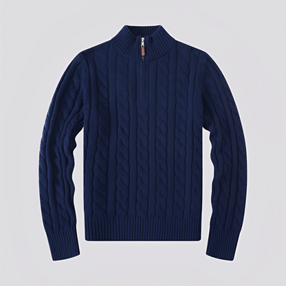 Jasper - Modny męski sweter z zamkiem do połowy