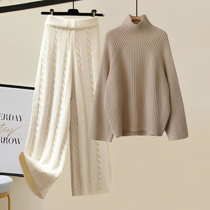 Lucie - Modny zestaw dzianinowy 3-częściowy dla kobiet