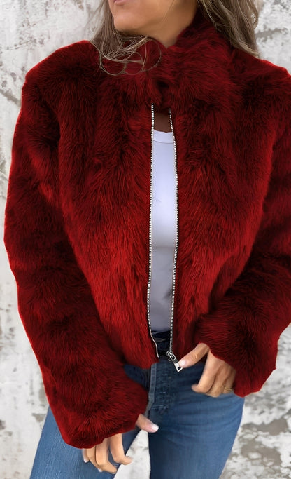 Amanda - Modny damski płaszcz z pluszu