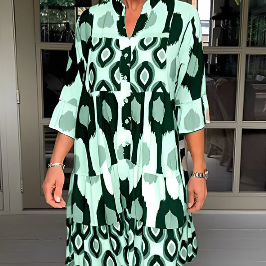 Floriane - Swobodna sukienka z wzorem dla kobiet