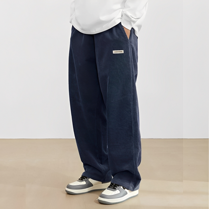 Carllito - Męskie klasyczne spodnie sztruksowe