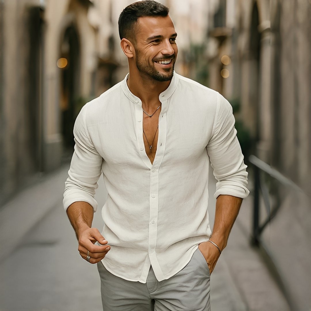 Findoco - Wygodna męska koszula z długimi rękawami