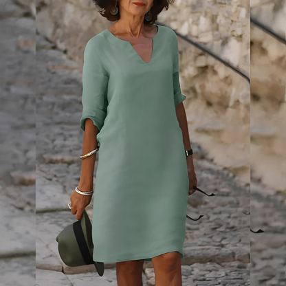 Guilaine - Stylowa sukienka z dekoltem V dla kobiet