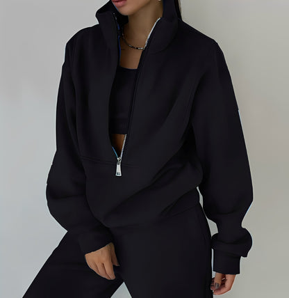 Mélissa - Swobodny, szeroki komplet z dzianiny w dwóch częściach