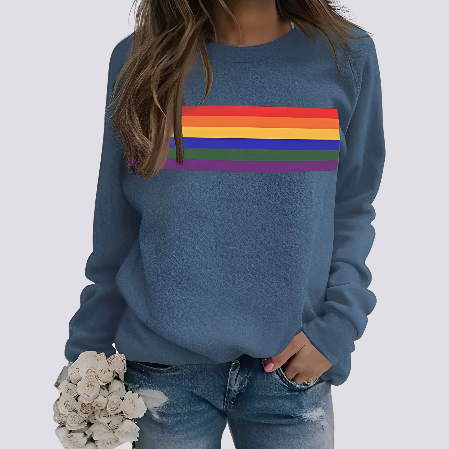 Roseann - Stylowy sweter z kolorowym deseniem dla pań