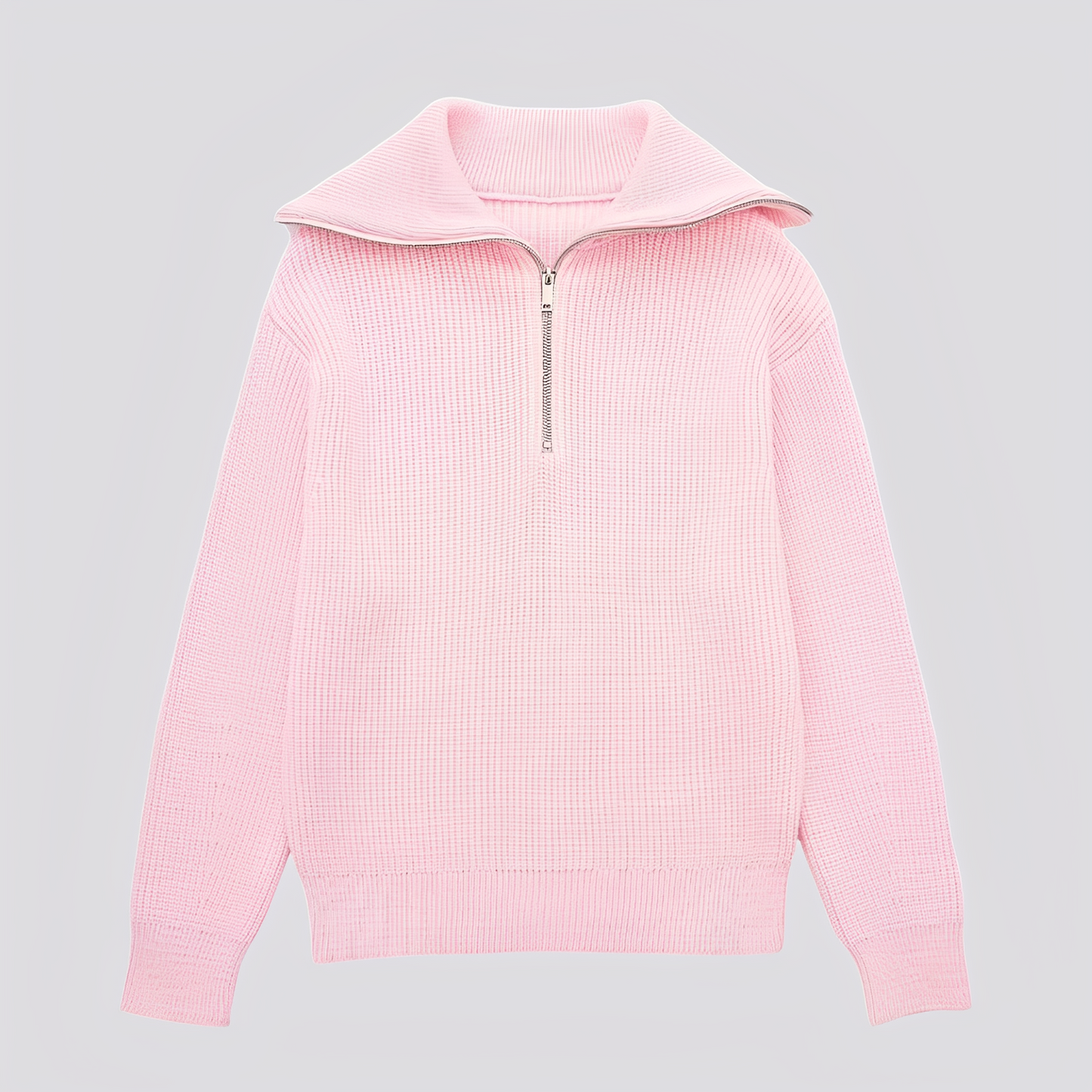 Christine - Nowoczesny sweter w paski z suwakiem dla kobiet