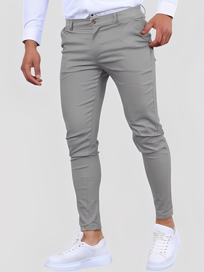 Shelton - Męskie luźne spodnie stretch o wąskim kroju