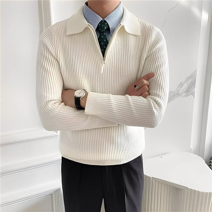 Justin - Stylowy męski sweter z zamkiem