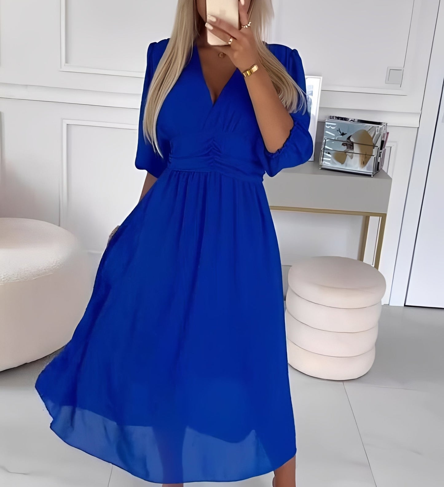 Rachel - Eleganckie Kleid z elbow-sleeves dla dam