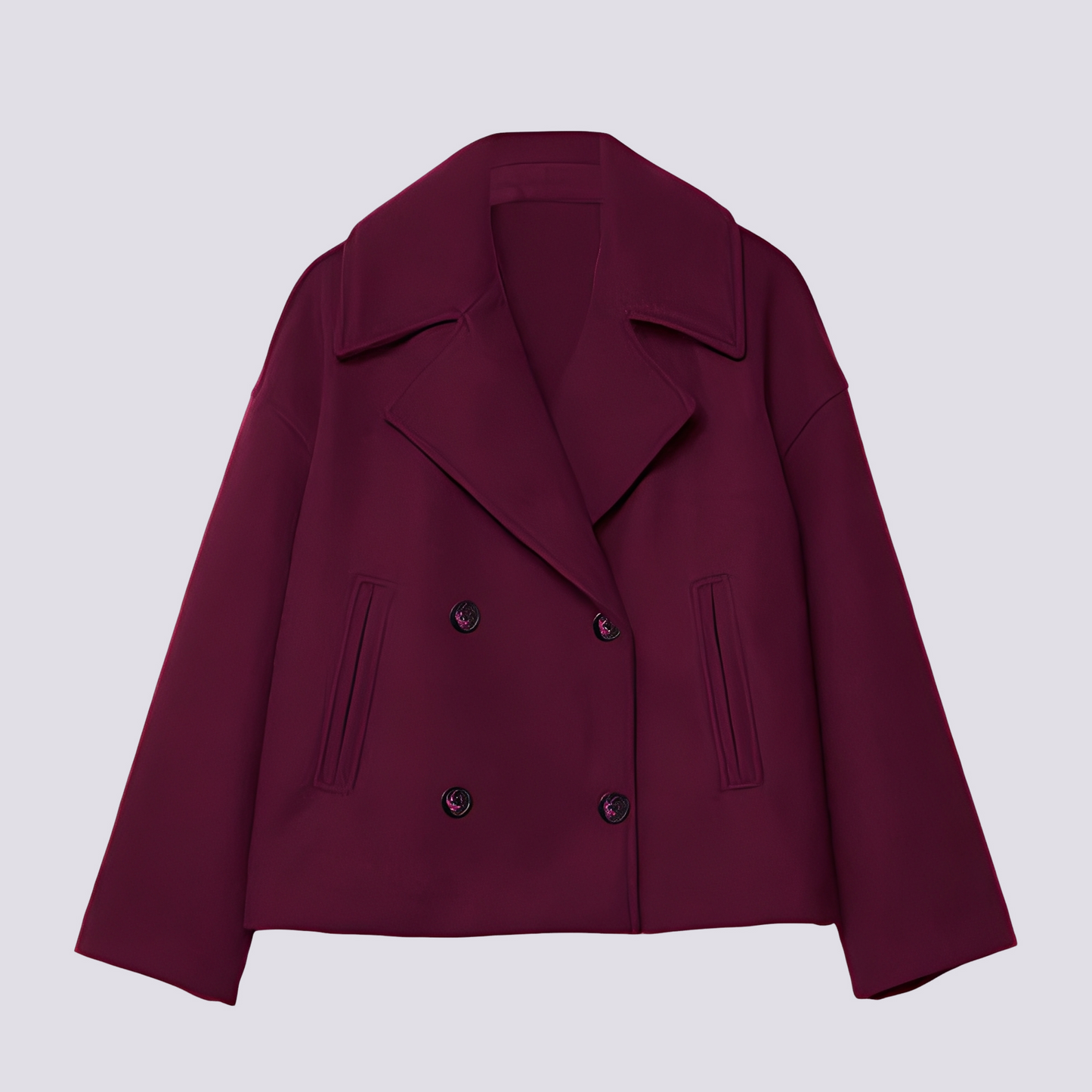 Bethney - Elegancka krótka kurtka wełniana z klasycznym kołnierzem dla kobiet