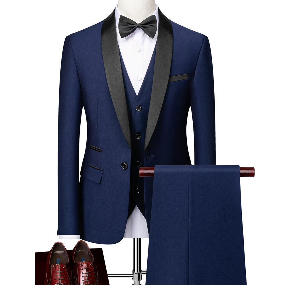 George - Elegancki męski garnitur Slim-Fit w 3 elementach