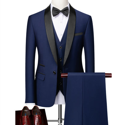 George - Elegancki męski garnitur Slim-Fit w 3 elementach