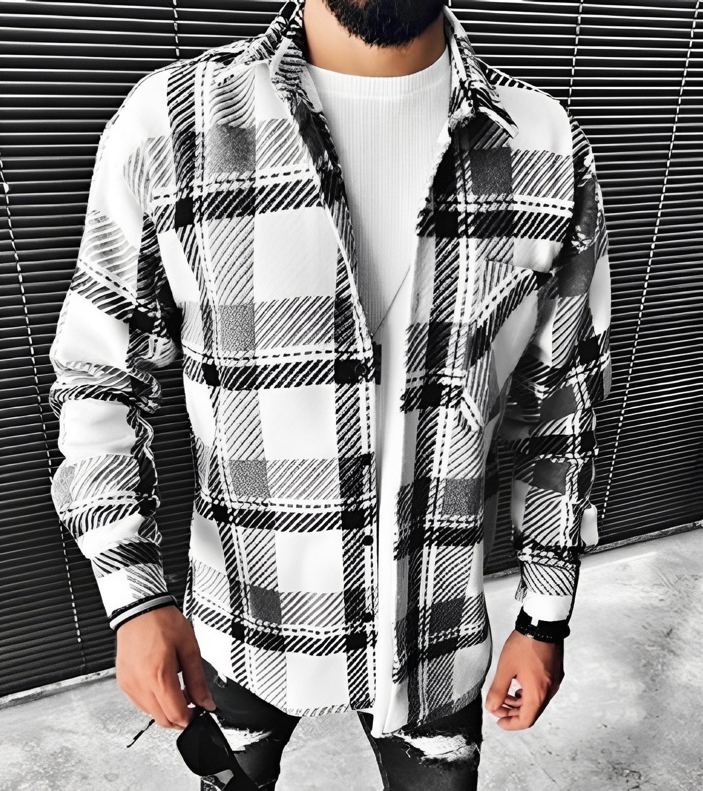 Eugene - Stylowa koszula w kratę z długim rękawem dla mężczyzn